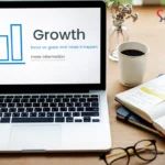 Growth Chart on Laptop Screen Representing SEO and Organic Growth