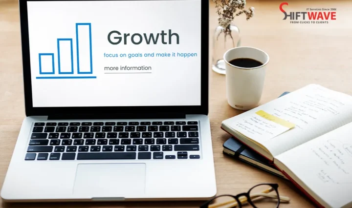 Growth Chart on Laptop Screen Representing SEO and Organic Growth