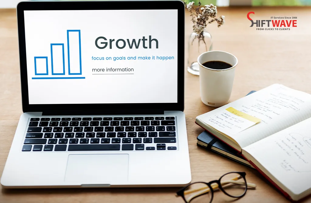 Growth Chart on Laptop Screen Representing SEO and Organic Growth