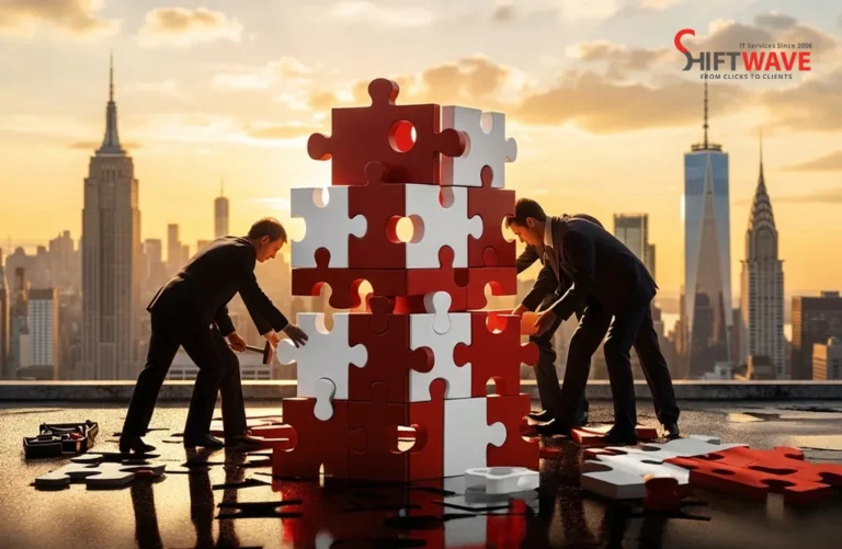 Team Building Business Strategy with Puzzle Pieces