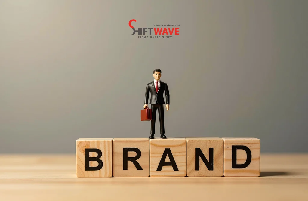 Businessman Standing On Brand