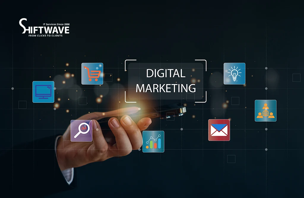 Digital Marketing Tools Showing Analytics, Ads, and Online Promotion