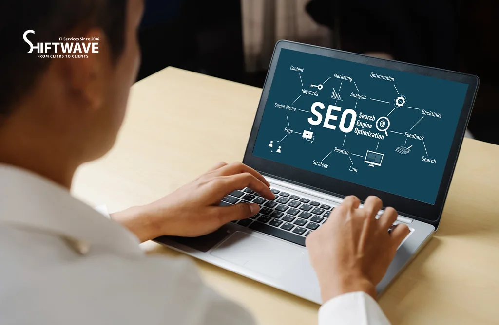 SEO Optimization Process On Laptop For Improving Google Rankings