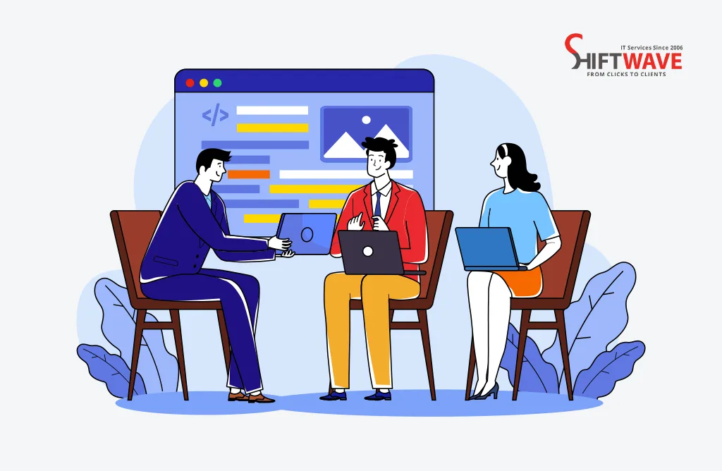 Team Discussing Website Development and Digital Marketing Strategy