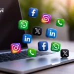 Social Media Marketing Icons Representing Online Brand Promotion.