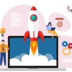Creative Illustration of Website, Digital Transformation and Business Growth Success