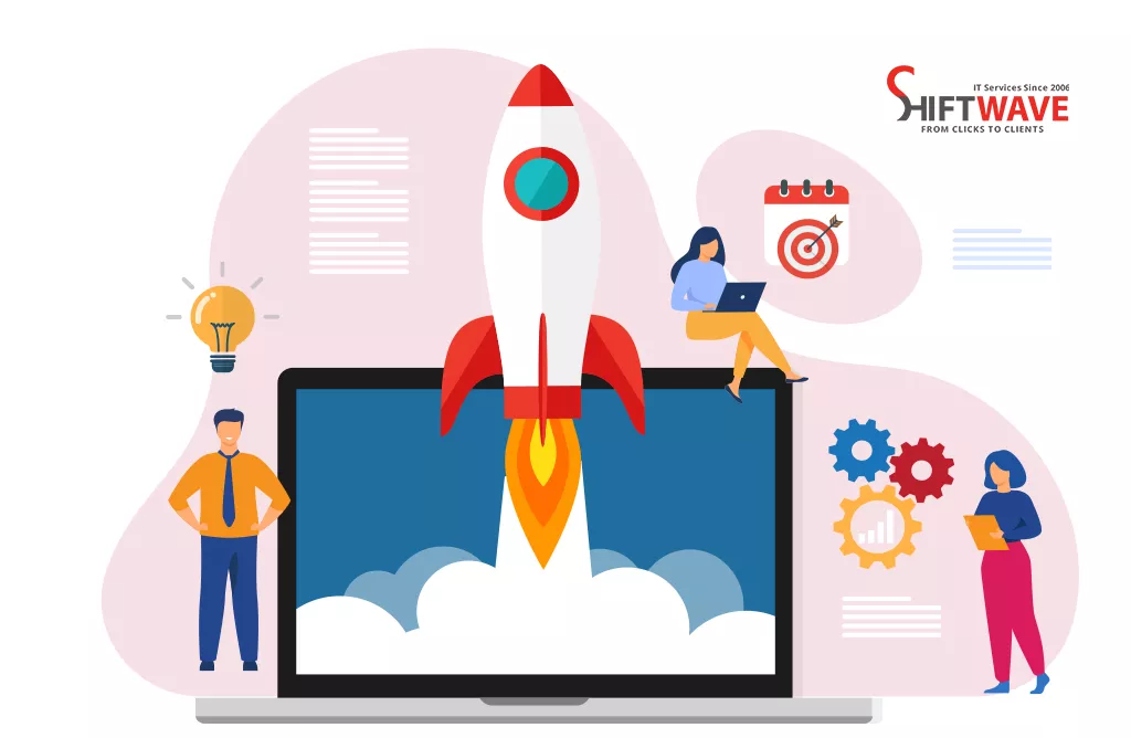 Creative Illustration of Website, Digital Transformation and Business Growth Success