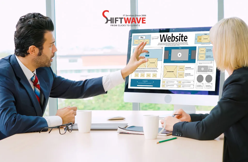Business Professionals Discussing Custom Website Development Strategy