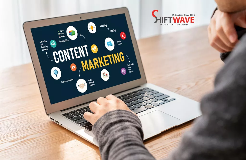 Content Marketing Strategy Displayed On a Laptop For Business Growth